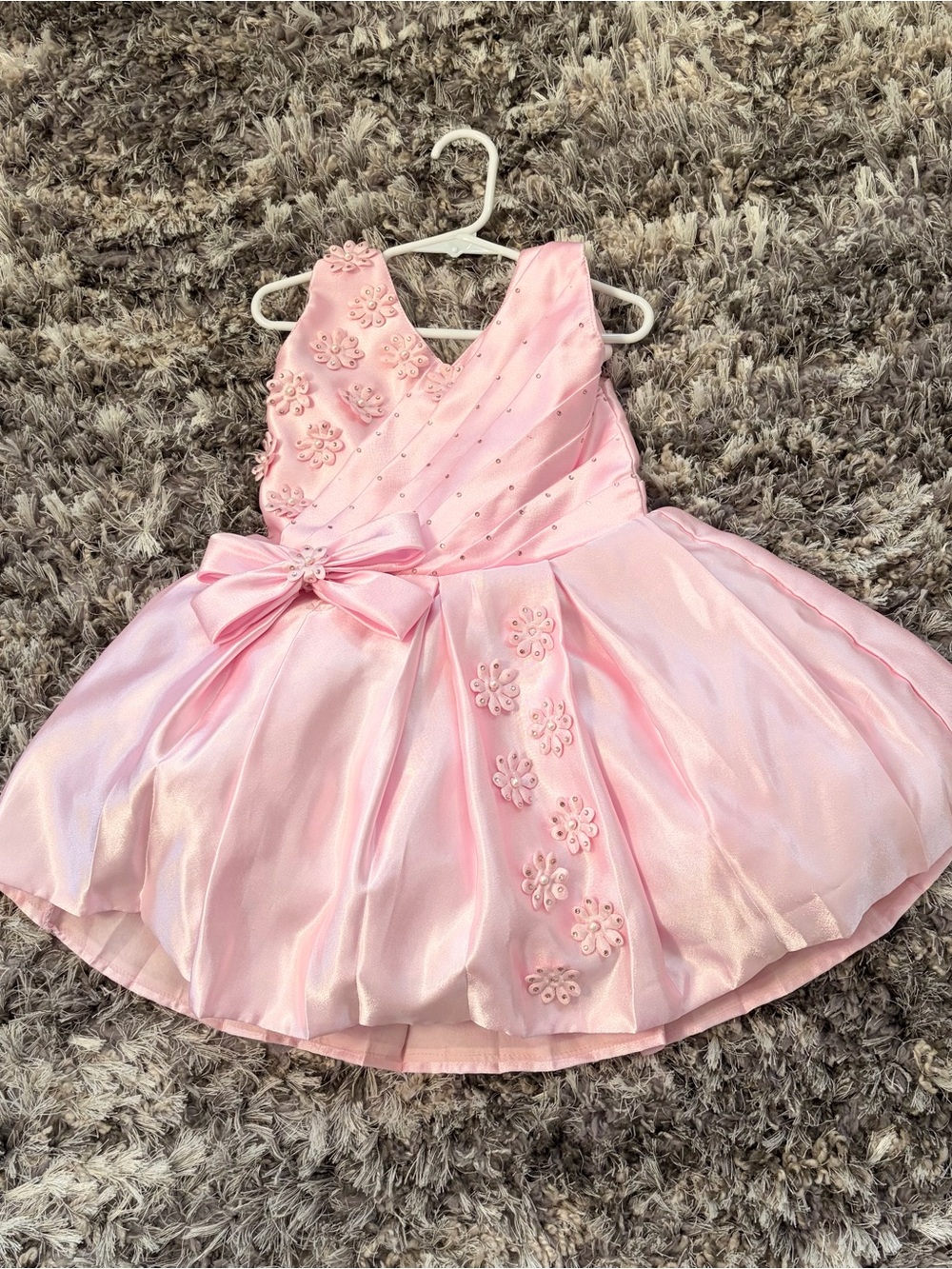Pink Floral Bow Party Dress for Toddler Girls size 3-4 years